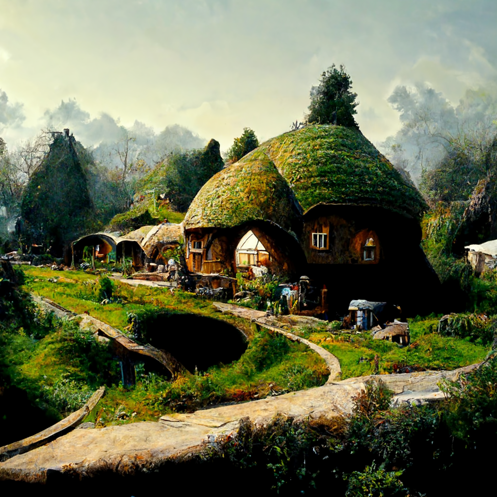 midjourney.art hobbit village 07122/0520